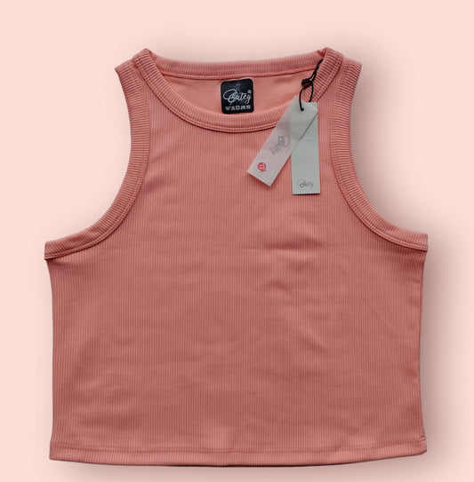 Round Neck Tank Tops | Peachy Pink | Cutey Tops